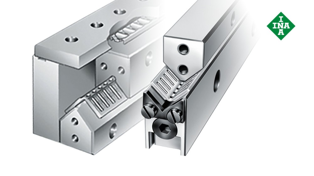 Schaeffler linear guides: ML and V guideways with adjusting gib and angled flat cage